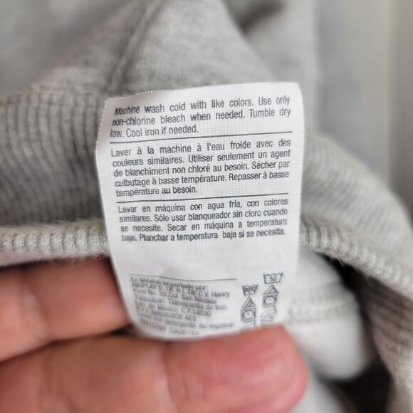 Champion Heather Gray Hoodie with Black Quilted Logo, XS - Picture 9 of 9